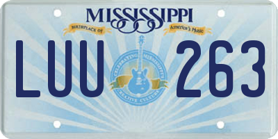 MS license plate LUU263