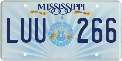 MS license plate LUU266