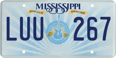 MS license plate LUU267