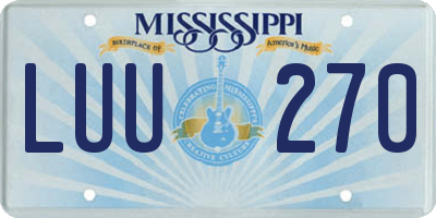 MS license plate LUU270