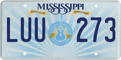 MS license plate LUU273