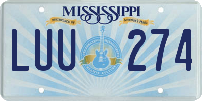 MS license plate LUU274