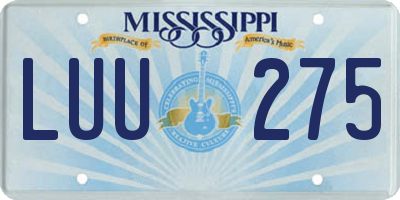MS license plate LUU275
