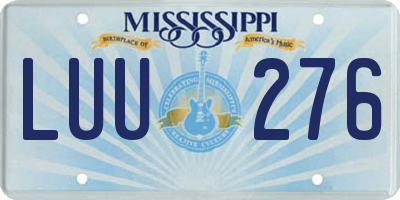 MS license plate LUU276