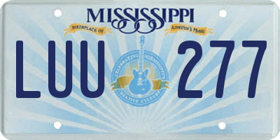 MS license plate LUU277