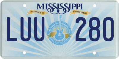 MS license plate LUU280