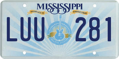 MS license plate LUU281