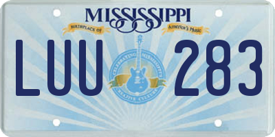 MS license plate LUU283