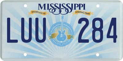 MS license plate LUU284