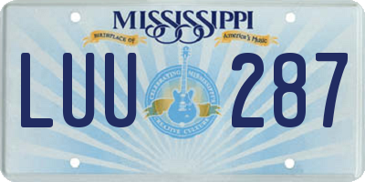 MS license plate LUU287