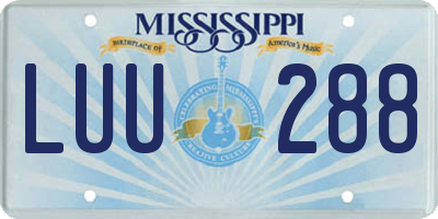 MS license plate LUU288