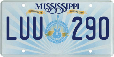 MS license plate LUU290