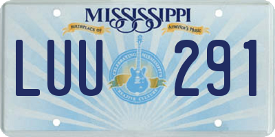 MS license plate LUU291
