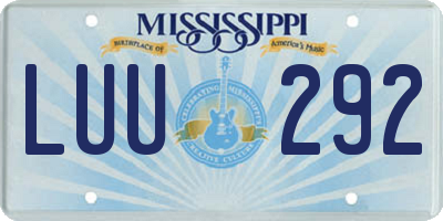 MS license plate LUU292