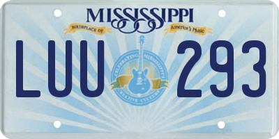 MS license plate LUU293