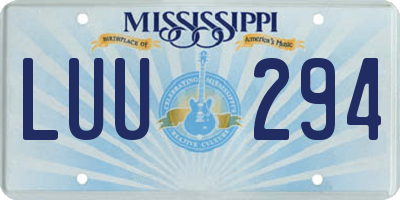 MS license plate LUU294