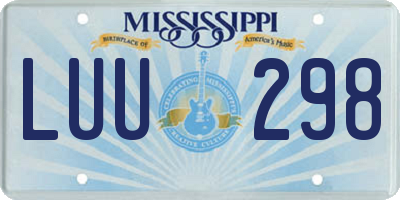 MS license plate LUU298