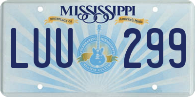 MS license plate LUU299