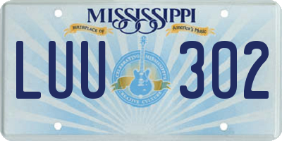 MS license plate LUU302