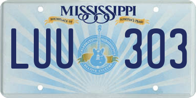MS license plate LUU303