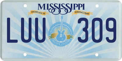 MS license plate LUU309