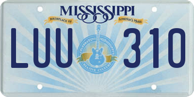 MS license plate LUU310