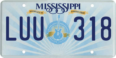 MS license plate LUU318