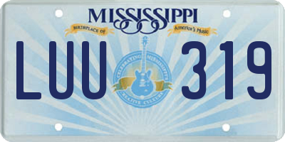 MS license plate LUU319