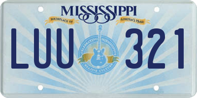 MS license plate LUU321