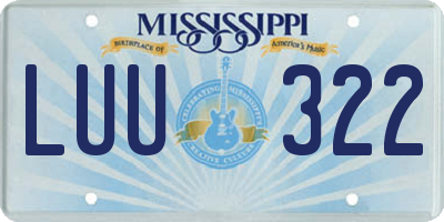 MS license plate LUU322