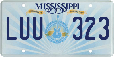 MS license plate LUU323