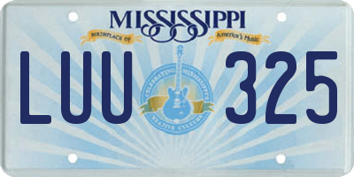 MS license plate LUU325