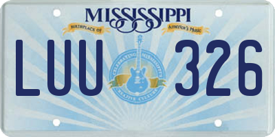 MS license plate LUU326