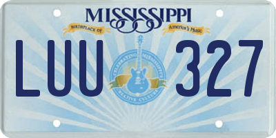 MS license plate LUU327