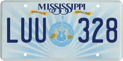 MS license plate LUU328