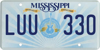 MS license plate LUU330