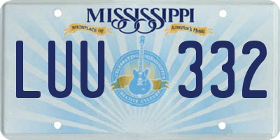 MS license plate LUU332