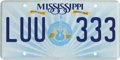 MS license plate LUU333