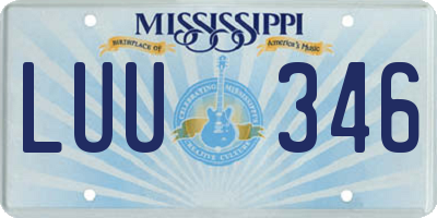 MS license plate LUU346