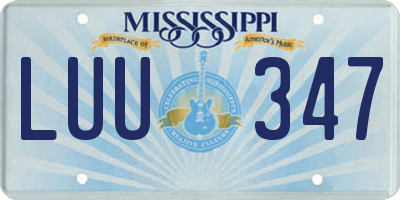 MS license plate LUU347