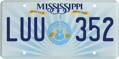 MS license plate LUU352
