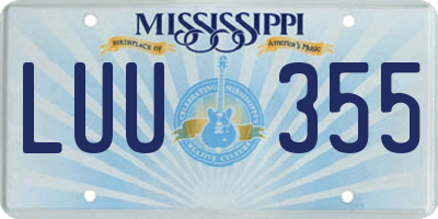 MS license plate LUU355