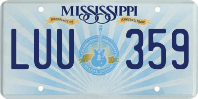 MS license plate LUU359