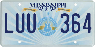 MS license plate LUU364