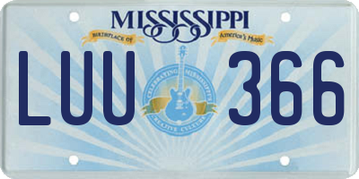 MS license plate LUU366