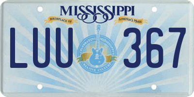 MS license plate LUU367