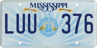 MS license plate LUU376
