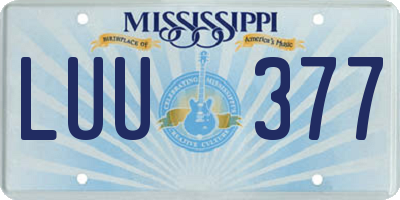 MS license plate LUU377