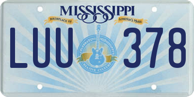 MS license plate LUU378