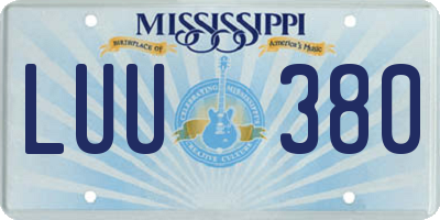 MS license plate LUU380